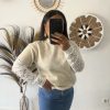 Pull à manches en dentelle