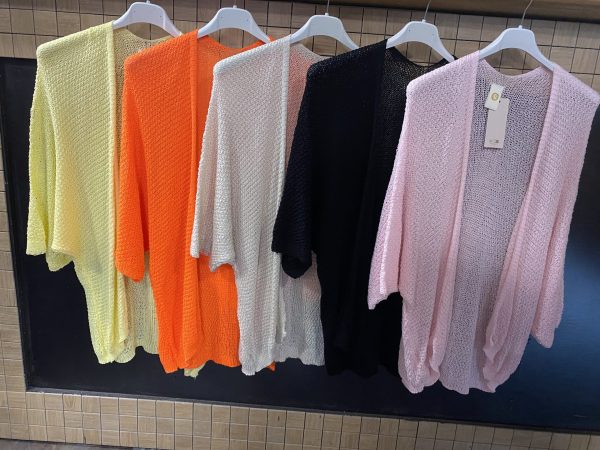 Cardigan ajouré coupe chauve-souris