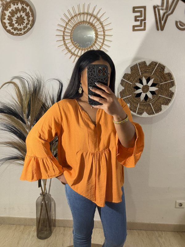 Blouse fluide à manches évasées