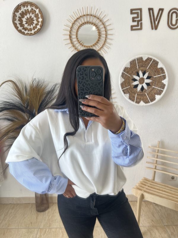Haut style polo à manches chemise