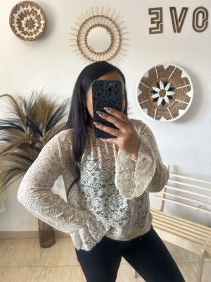 Haut en Dentelle beige