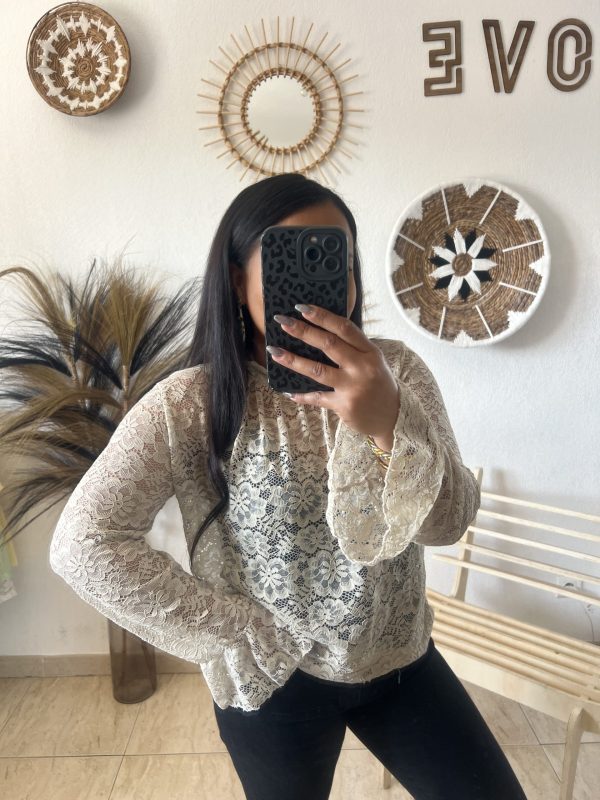 Haut en Dentelle beige
