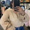 Blouse Camel en  dentelle florale