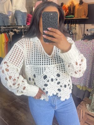 Haut crochet blanc