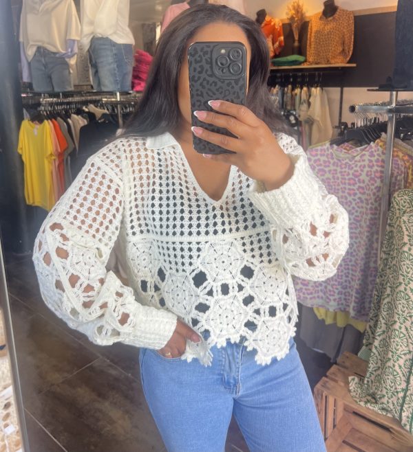 Haut crochet blanc