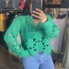 Haut crochet vert