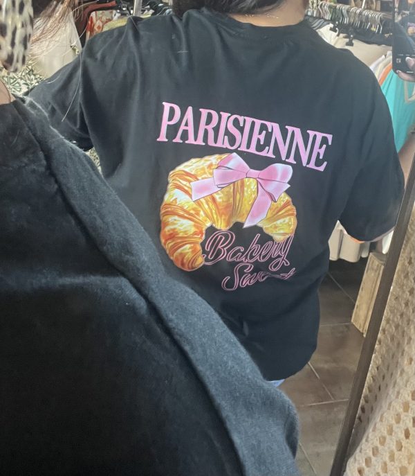 T-shirt croissant « parisienne » noir
