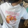 T-shirt croissant « parisienne » blanc
