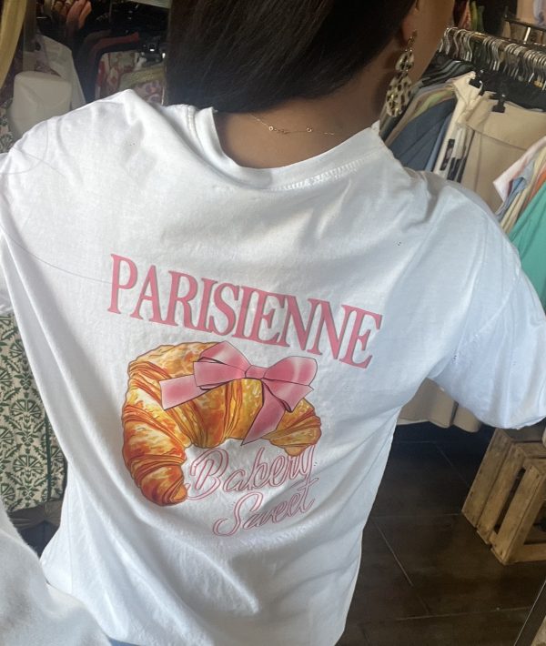 T-shirt croissant « parisienne » blanc