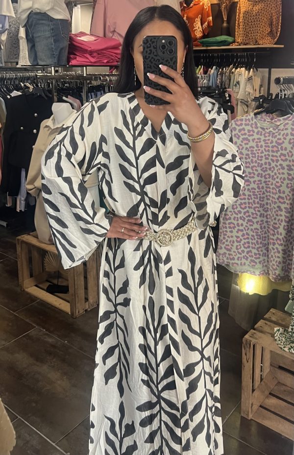 Robe longue imprimée feuillage
