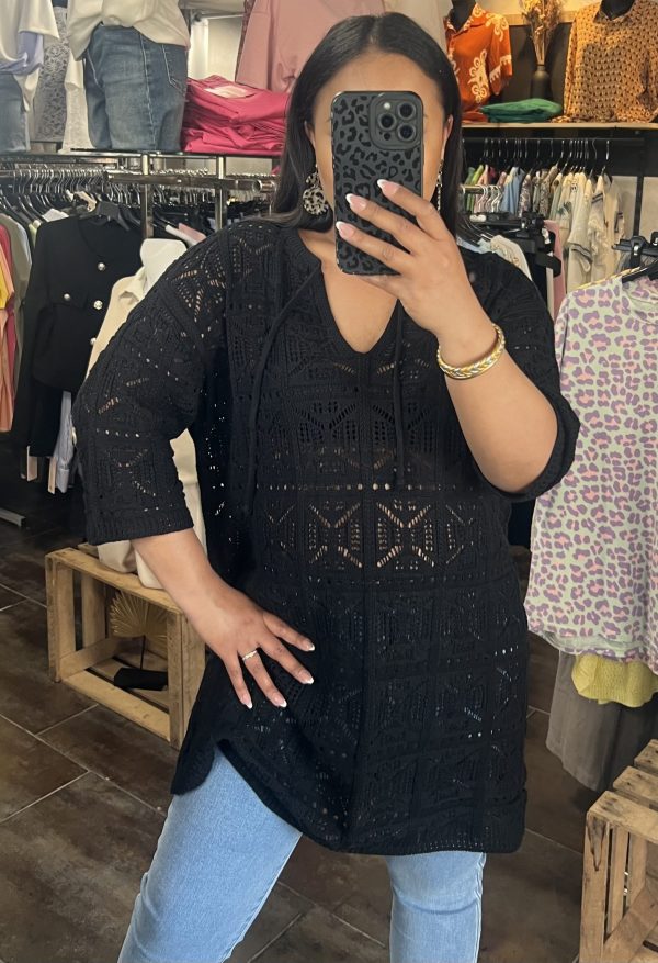 Tunique crochet noire