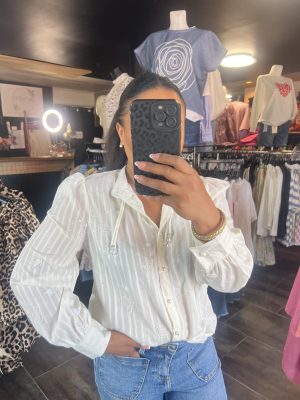 Blouse blanche à sequins